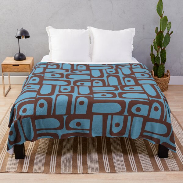 Item preview, Eclectic Mid Century Modern Piquet Multi Pattern in Blue and Brown designed and sold by kierkegaard.