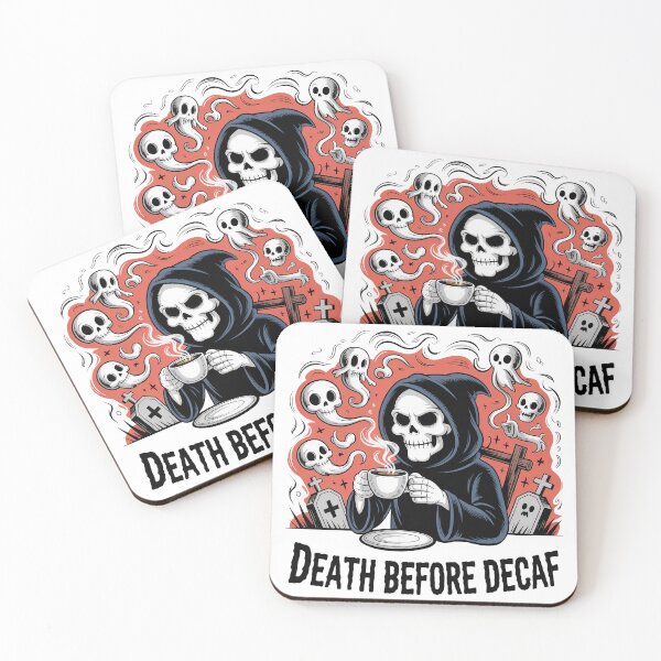 Item preview, Death Before Decaf  designed and sold by Hairball-Pets.