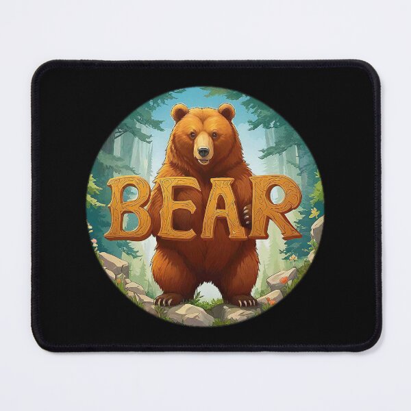 Item preview, Image 4/6 of a fantasy bear with the large phrase "BEAR!" in the center inside a circle. designed and sold by Giulivo Store Graphic.