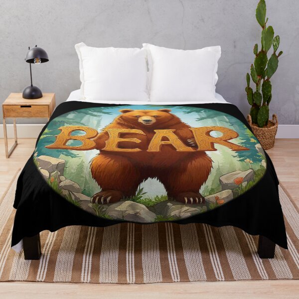 Item preview, Image 4/6 of a fantasy bear with the large phrase "BEAR!" in the center inside a circle. designed and sold by Giulivo Store Graphic.
