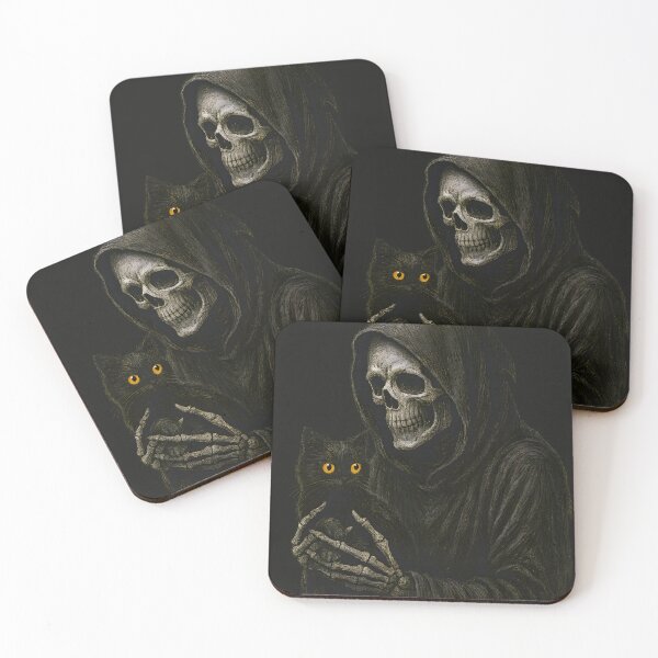 Item preview, Grim Reaper Holding Black Cat designed and sold by Shoot-The-Moon.