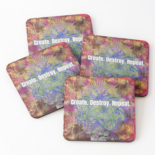 Item preview, Create. Destroy. Repeat. | Urban Graffiti Typography Art | Cyberpunk Wall Decor, Festival Style, Digital Punk Vibes designed and sold by JW3164..