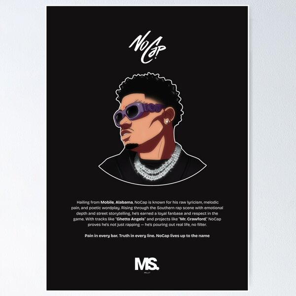 Item preview, NoCap Anime Poster designed and sold by masehelaarts.