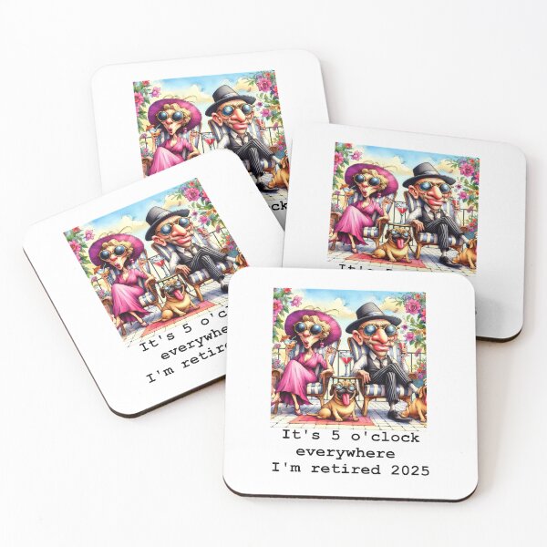 Item preview, Funny Retired Couple and Cool Pug on Vacation Cartoon Design Gifts designed and sold by Maniutek.