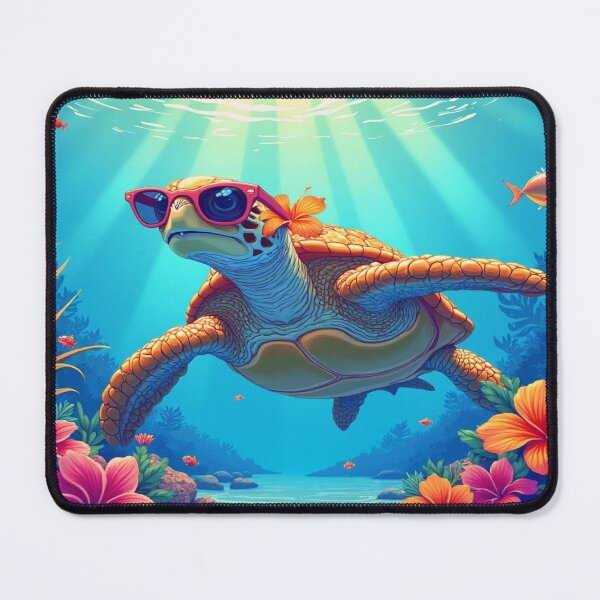 Item preview, "SUNGLASSES AND GRACEFUL SWIMMING" - THE CHIC TURTLE THAT MAKES YOU WANT TO TAN UNDER THE CORALS. designed and sold by Ralek.
