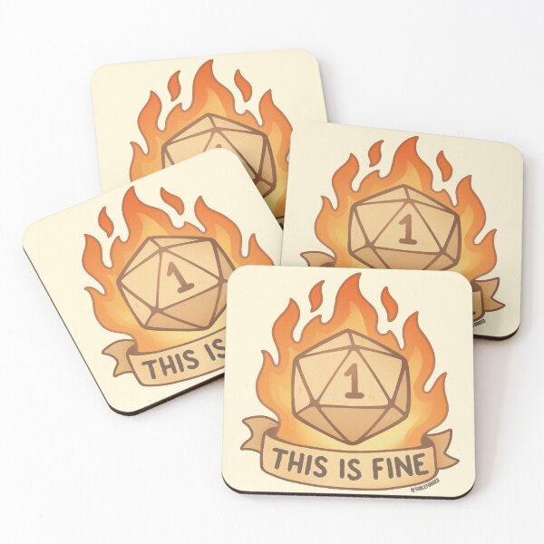 Item preview, “This Is Fine” D20 Critical Fail Sticker Sticker designed and sold by FableForged.