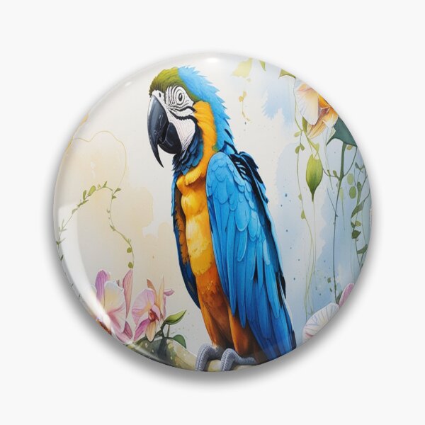 Item preview, Dreamy Macaw Watercolor in Tranquil Paradise designed and sold by Max Store.