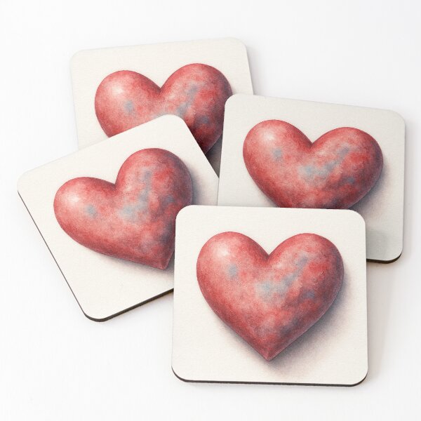 Item preview, Watercolor Heart with Gentle Realistic Texture designed and sold by Pacika.