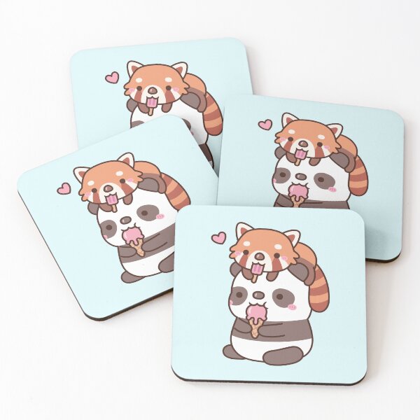 Item preview, Cute Red Panda And Panda Eating Ice Cream For Summer designed and sold by rustydoodle.