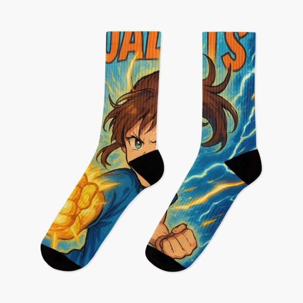 Item preview, Equal Rights Equal Lefts Anime Power Punch Art designed and sold by Uglyandcute.