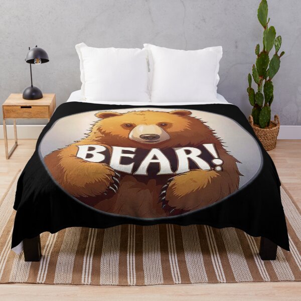 Item preview, Image 6/6 of a fantasy bear with the large phrase "BEAR!" in the center inside a circle. designed and sold by Giulivo Store Graphic.