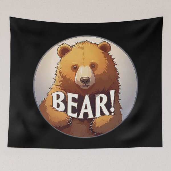 Item preview, Image 6/6 of a fantasy bear with the large phrase "BEAR!" in the center inside a circle. designed and sold by Giulivo Store Graphic.