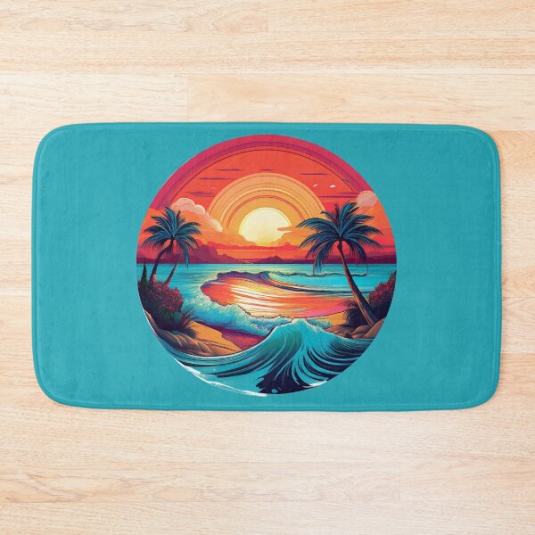 Item preview, Tropical Sunset Beach Art Print with Palm Trees designed and sold by AnTartstudios.