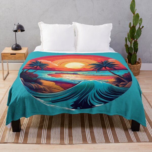 Item preview, Tropical Sunset Beach Art Print with Palm Trees designed and sold by AnTartstudios.