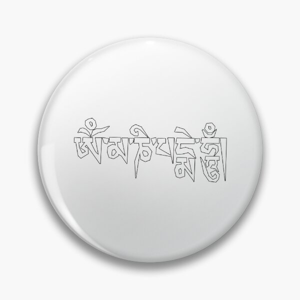 Item preview, Om Mani Padme Hum white color black border designed and sold by Truth Pixel.