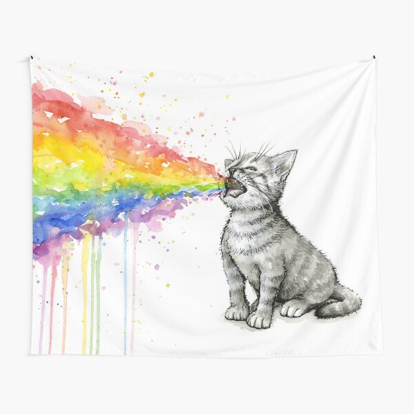 Artikel-Vorschau von Kätzchen kotzender Regenbogen, designt und verkauft von Olga Shvartsur.