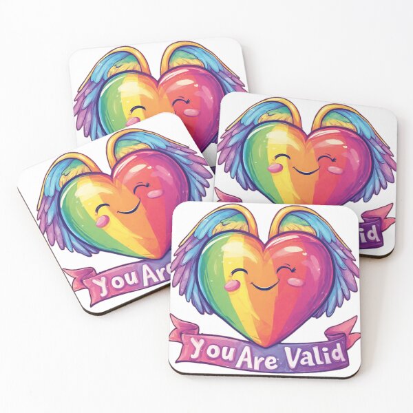 Item preview, Rainbow Heart with Wings – You Are Valid LGBTQ+ Sticker designed and sold by DV Studio.