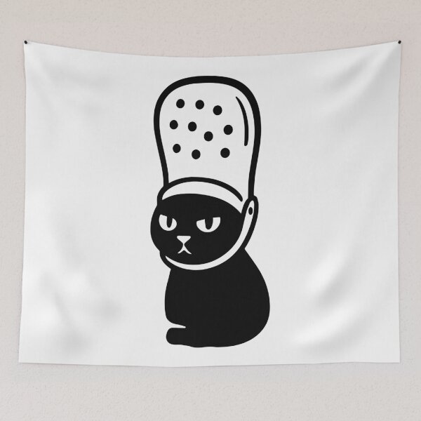 Item preview, Crocat Helmet | Minimal Funny Cat Sticker designed and sold by QuirkyCritterCo.