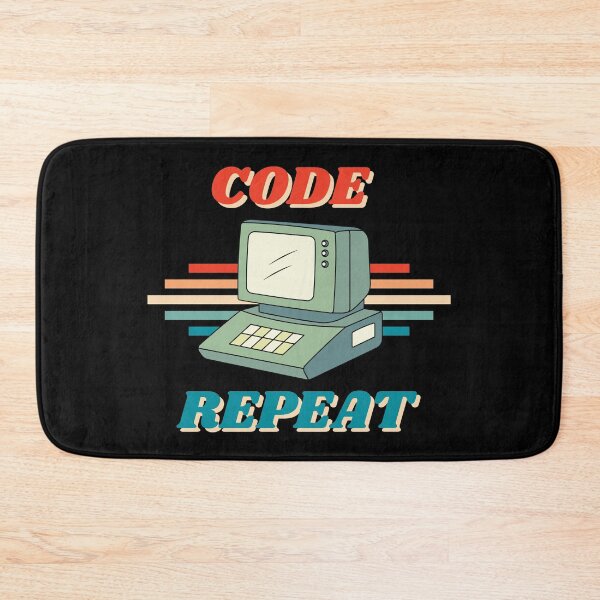 Item preview, Retro Code Repeat  designed and sold by EmsiPrintVault.