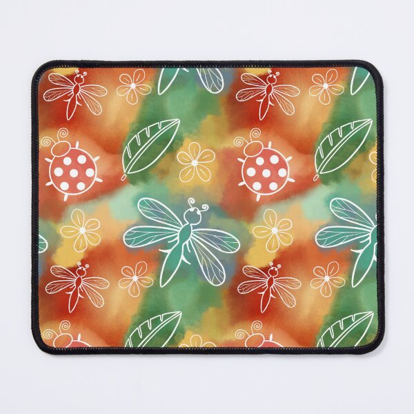 Item preview, Romantic pattern with ladybug and dragonfly on watercolor designed and sold by Na-Tasch-A.