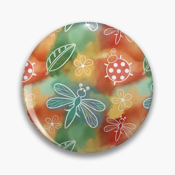 Item preview, Romantic pattern with ladybug and dragonfly on watercolor designed and sold by Na-Tasch-A.