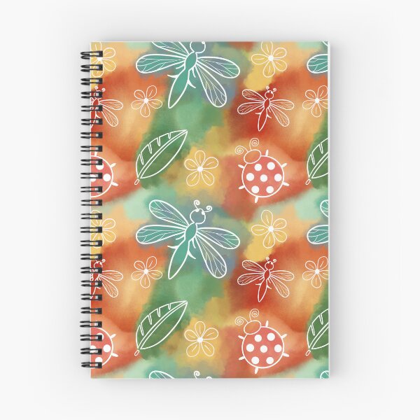 Item preview, Romantic pattern with ladybug and dragonfly on watercolor designed and sold by Na-Tasch-A.