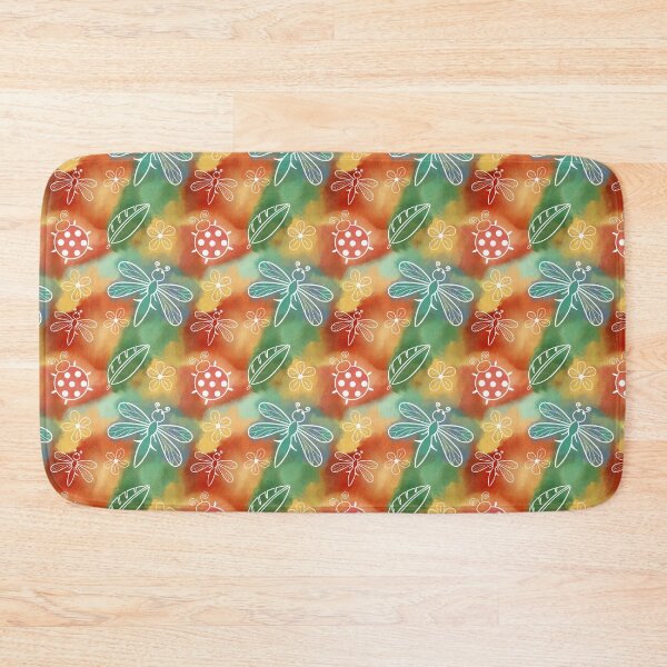 Item preview, Romantic pattern with ladybug and dragonfly on watercolor designed and sold by Na-Tasch-A.