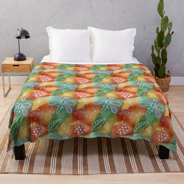 Item preview, Romantic pattern with ladybug and dragonfly on watercolor designed and sold by Na-Tasch-A.