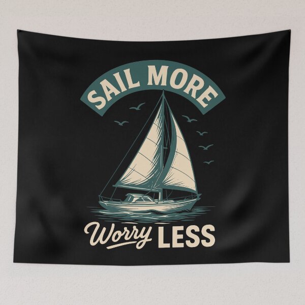 Item preview, vintage design Sail More Worry Less Captain Boat designed and sold by LuminOrb.