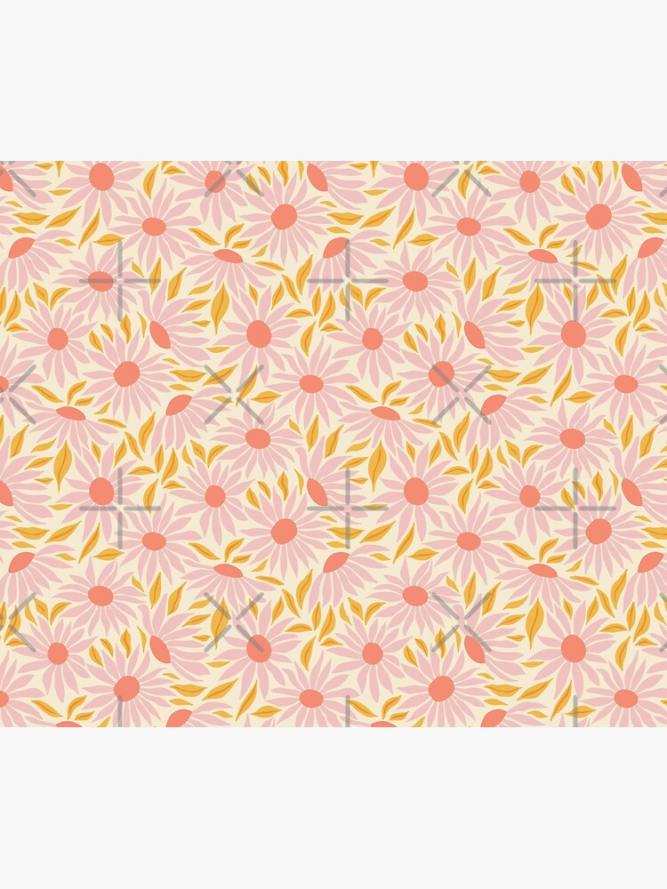 Thumbnail 6 of 6, Throw Blanket, Sunflowers - Pink and gold on cream by Cecca Designs designed and sold by Cecca-Designs.