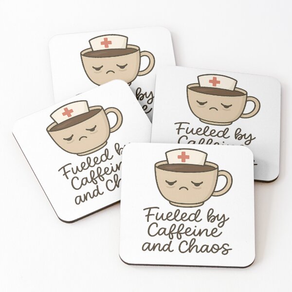 Item preview, Fueled by Caffeine and Chaos – Funny Nurse Coffee Cup Design designed and sold by DV Studio.