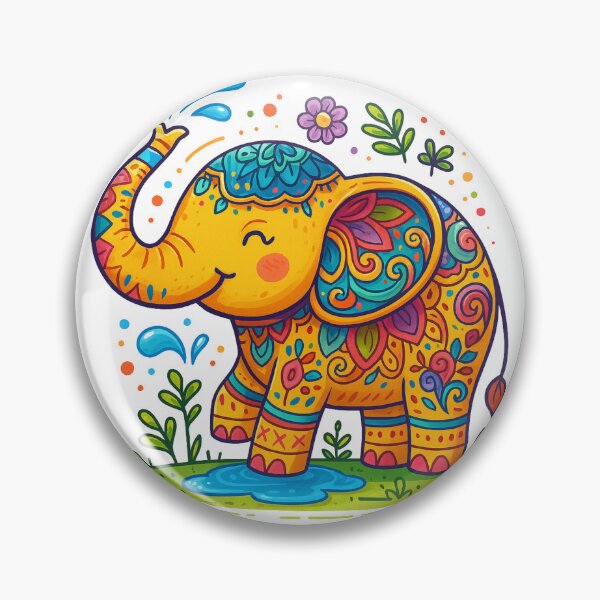 Item preview, Colorful Decorative Elephant Splashing Water designed and sold by loccotown168.