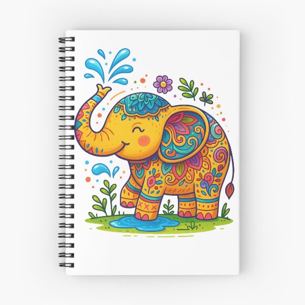 Item preview, Colorful Decorative Elephant Splashing Water designed and sold by loccotown168.