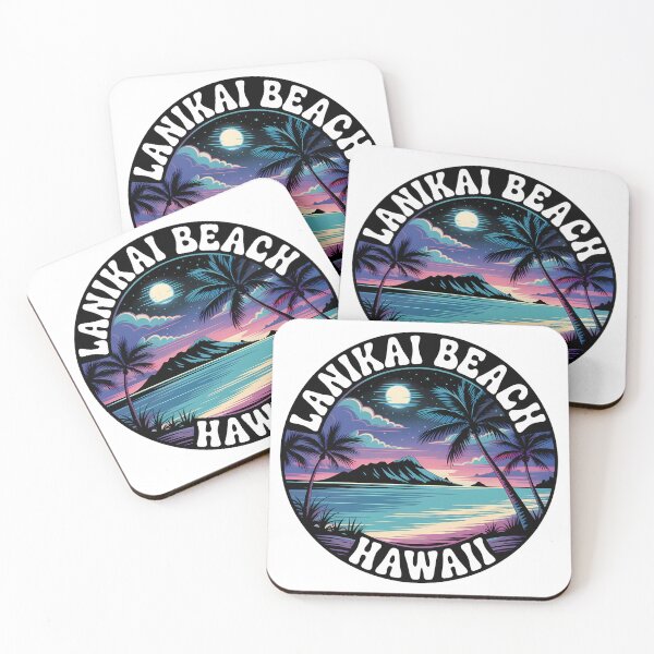 Item preview, Lanikai Beach Hawaii Night Circle Sticker designed and sold by Horizon Tales.