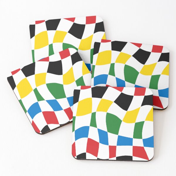 Item preview, Cool Modern Liquid Checkered Pattern in Cycling Colors designed and sold by Deutschic.