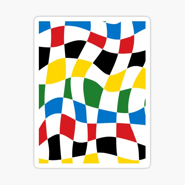 Item preview, Cool Modern Liquid Checkered Pattern in Cycling Colors designed and sold by Deutschic.