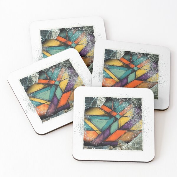 Item preview, Cracks in Color – Abstract Geometric Print for Modern Home or Fashion designed and sold by TestudoDesign.