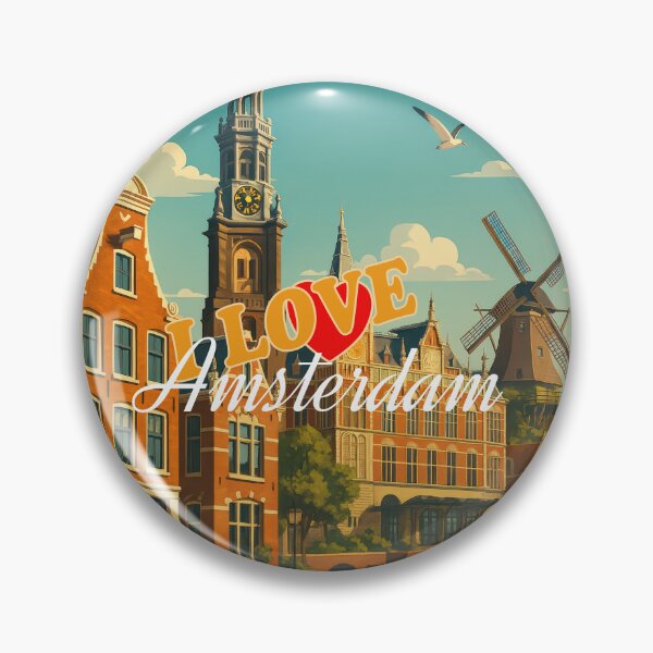 Item preview, Greetings from AMSTERDAM Neatherland - Modern Colorful City View designed and sold by Earth Celebration Designs.