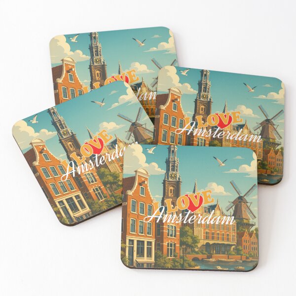 Item preview, Greetings from AMSTERDAM Neatherland - Modern Colorful City View designed and sold by Earth Celebration Designs.