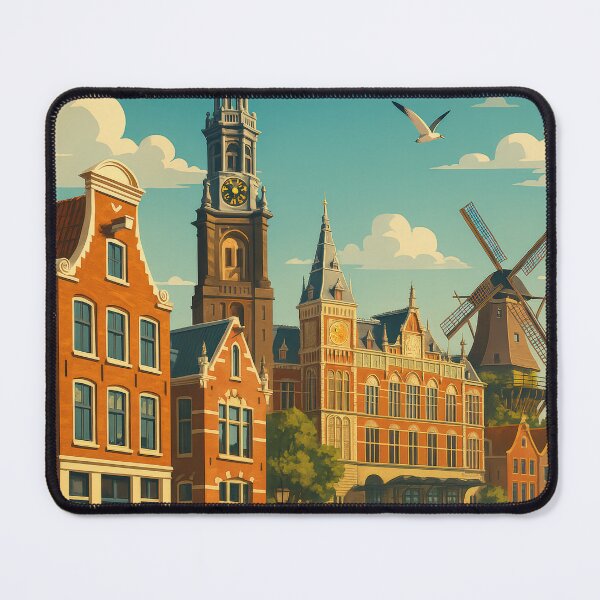 Item preview, Greetings from AMSTERDAM Neatherland - Modern Colorful City View designed and sold by Earth Celebration Designs.