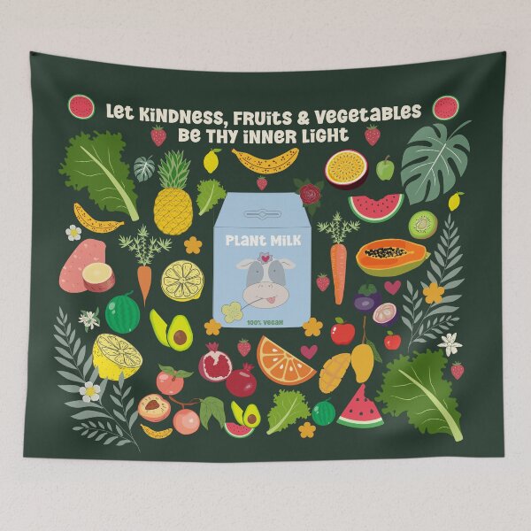 Item preview, Vegan Kindness & Oat Milk Design – Dark Background Plant-Powered Art designed and sold by ArtfullyJua.