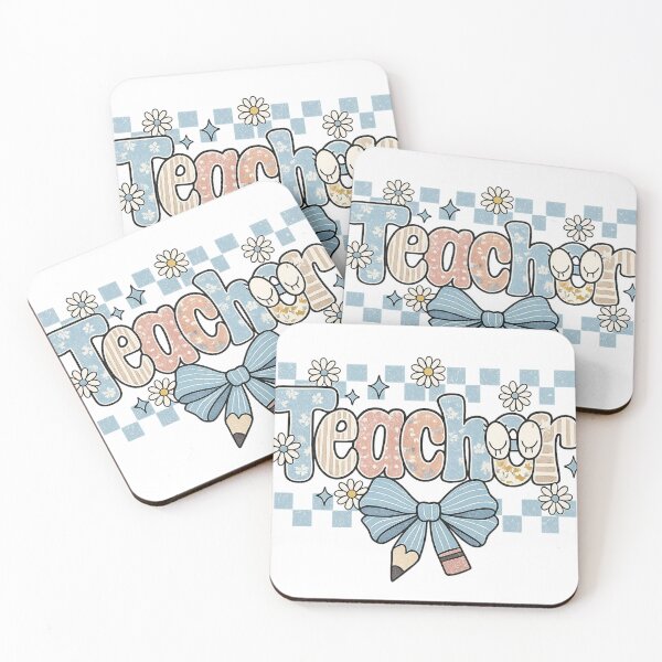 Item preview, Preppy teacher png｜distressed checkered｜everyday designs｜blue floral teacher｜coquette teacher sublimation png｜teacher wildflowers｜teacher designed and sold by PixelBlooming.
