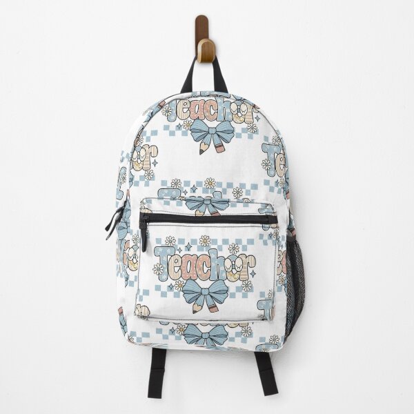 Item preview, Preppy teacher png|distressed checkered|everyday designs|blue floral teacher|coquette teacher sublimation png|teacher wildflowers|teacher designed and sold by PixelBlooming.