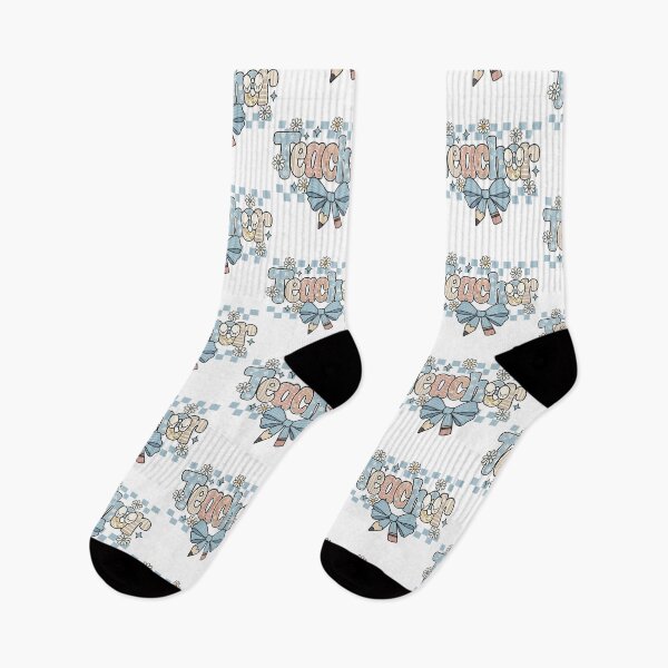 Item preview, Preppy teacher png｜distressed checkered｜everyday designs｜blue floral teacher｜coquette teacher sublimation png｜teacher wildflowers｜teacher designed and sold by PixelBlooming.