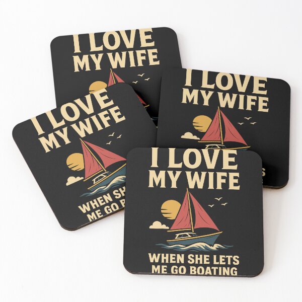 Item preview, I Love My Wife Boat Captain Funny Saying designed and sold by LuminOrb.