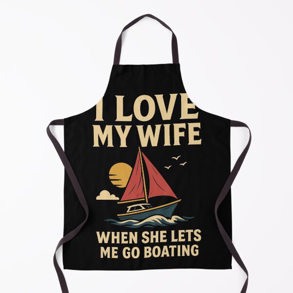Item preview, I Love My Wife Boat Captain Funny Saying designed and sold by LuminOrb.