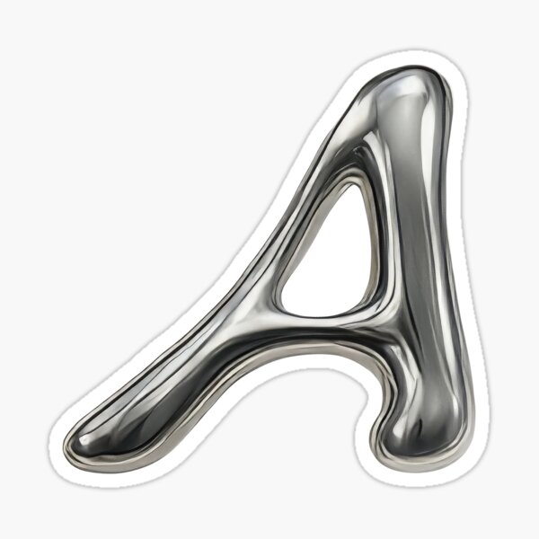 Item preview, Initial A - 3D Liquid Metal Font designed and sold by uncoXab.