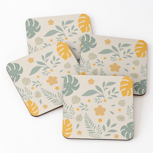 Item preview, Tropical Botanical Floral Pattern – Pastel Leaf & Flower Aesthetic designed and sold by ArtfullyJua.