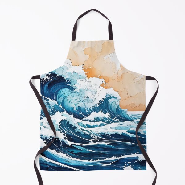 Item preview, Aesthetic Ocean Waves in Alcohol Ink with Soft Blue hues designed and sold by EschatonGarden.