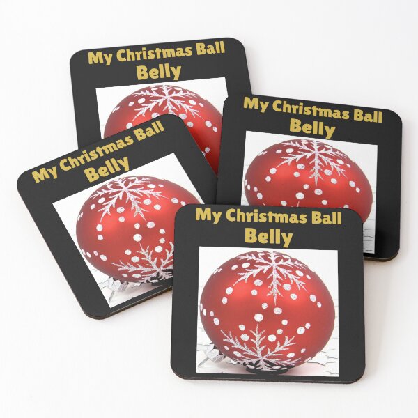 Item preview, My (stretchable) Christmas Ball Belly, funny plus-size bodypositive Xmas design, holiday belly humor designed and sold by AlphaBetulia.